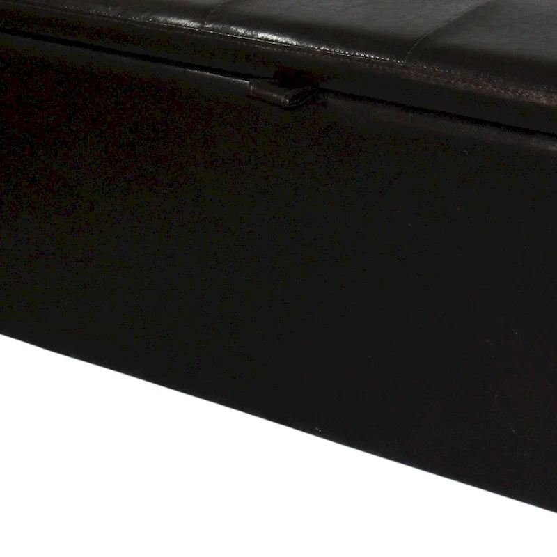 Brown Faux Leather Storage Bench