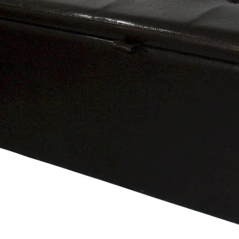 Brown Faux Leather Storage Bench