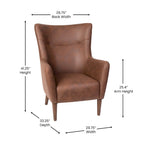 Upholstered Wingback Accent Chair with Wooden Frame and Legs