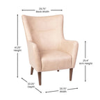 Upholstered Wingback Accent Chair with Wooden Frame and Legs