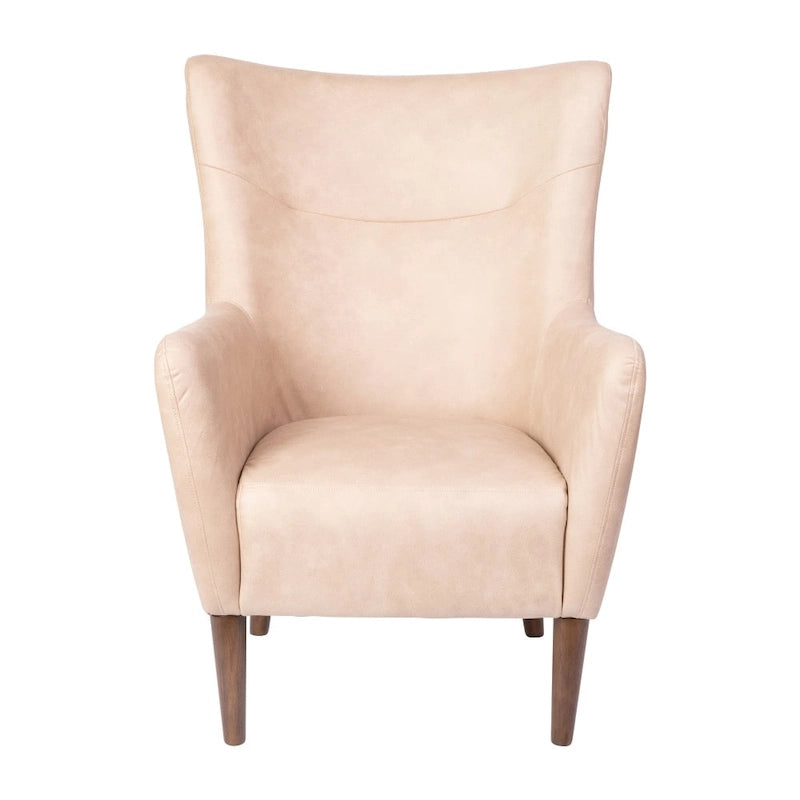 Upholstered Wingback Accent Chair with Wooden Frame and Legs
