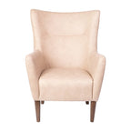 Upholstered Wingback Accent Chair with Wooden Frame and Legs