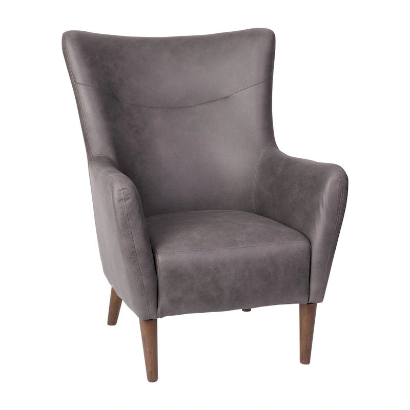 Upholstered Wingback Accent Chair with Wooden Frame and Legs