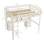 Hochbett mit Schreibtisch und Schränken