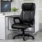Ergonomic Office Chair Adjustable Height PU Leather Rocker 360? Swivel Home Task Seat, Black