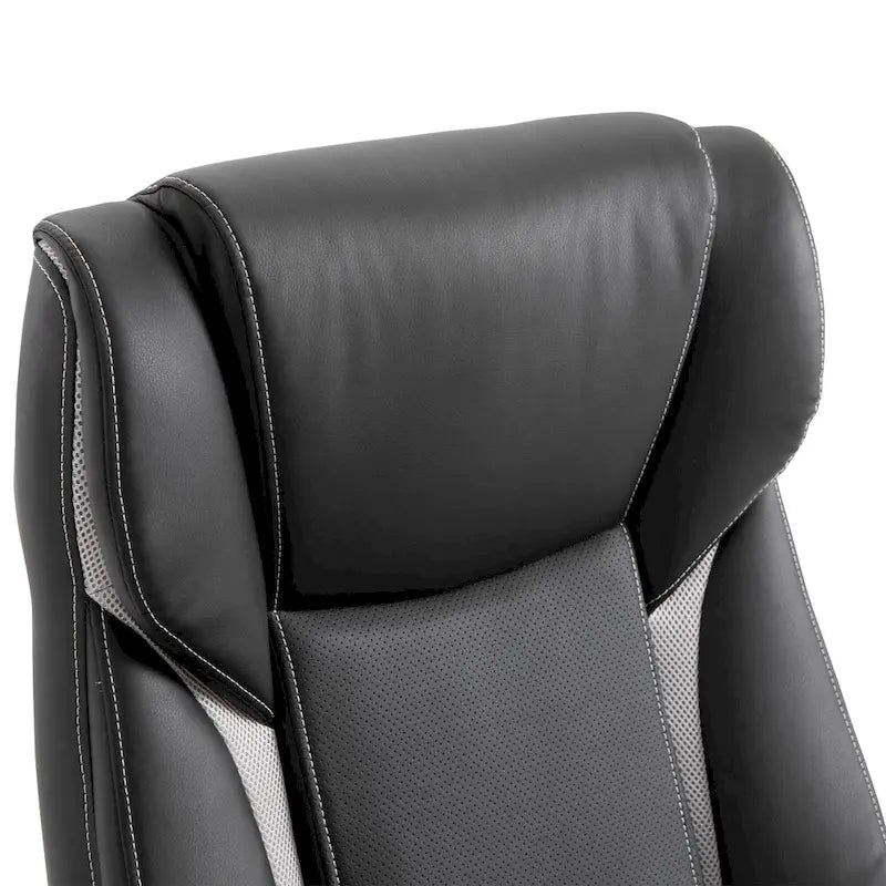 Ergonomic Office Chair Adjustable Height PU Leather Rocker 360? Swivel Home Task Seat, Black