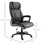 Ergonomic Office Chair Adjustable Height PU Leather Rocker 360? Swivel Home Task Seat, Black