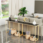 47 Long Narrow Console Tables Sintered Stone for Entryway Sofa Table - L 47 x W 12 x H 31