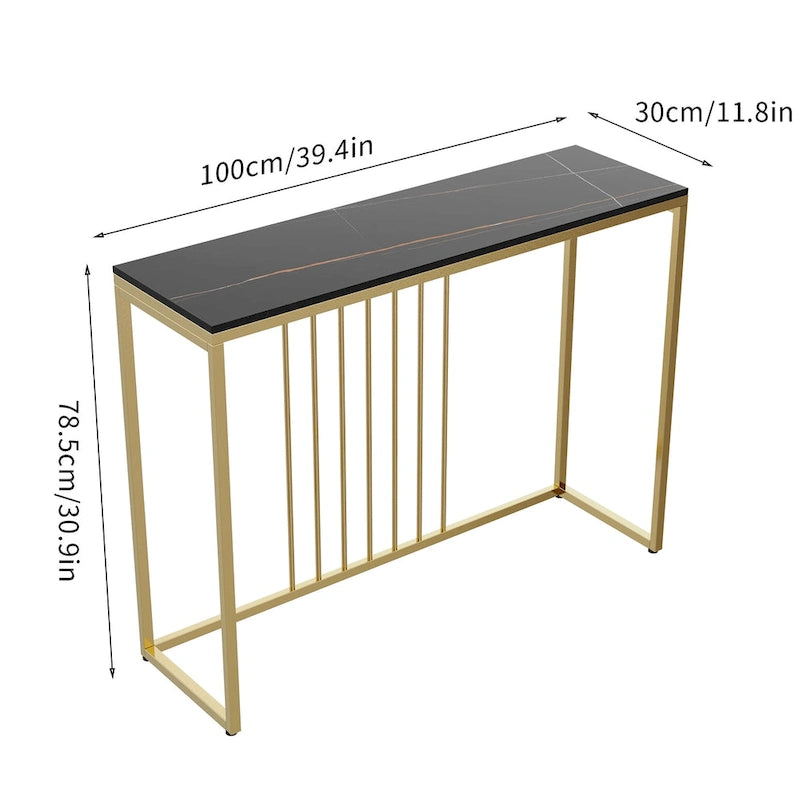 47 Long Narrow Console Tables Sintered Stone for Entryway Sofa Table - L 47 x W 12 x H 31