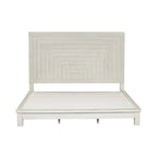 Modern Farmhouse Flea Market White Distressed Queen Platform Bed