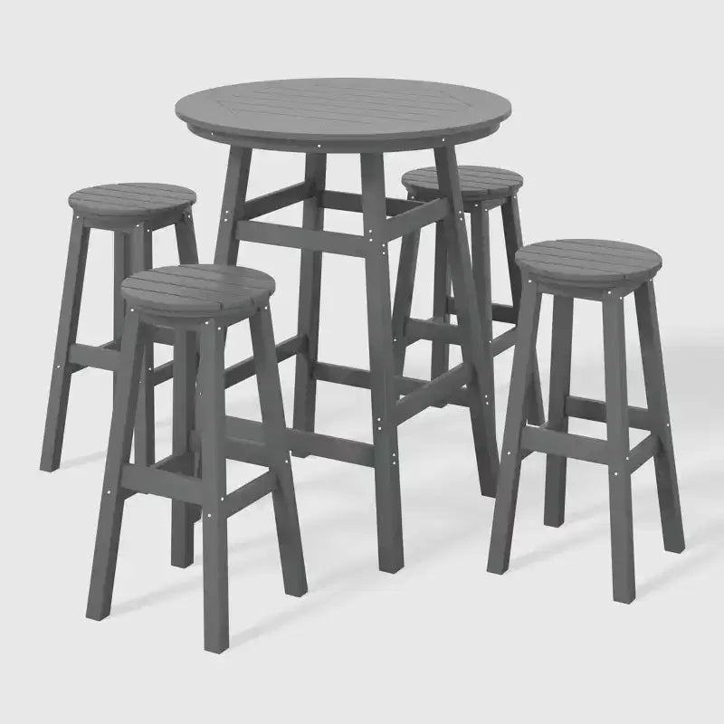 WestinTrend­si Malibu iga ilmaga kasutatav HDPE-st väliterrassi baarikõrgune söögikomplekt (5-osaline)
