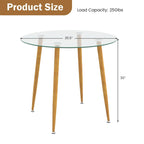 Runder Freizeit-Couchtisch aus Glas mit Metallbeinen