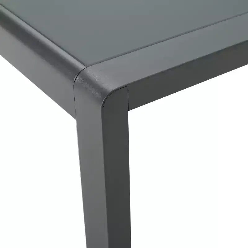 GDFStudio Liam Outdoor Aluminum Loveseat and Coffee Table Set with Cushions, Gray/Dark Gray