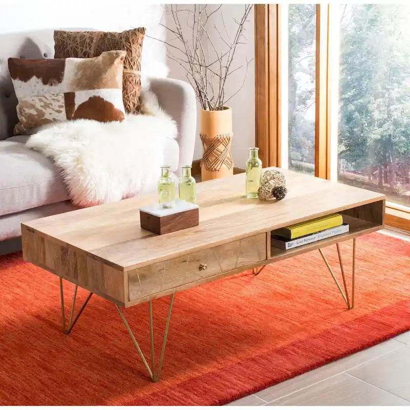 1-Drawer 1-Shelf Living Room Coffee Table - 43 W x 21.6 L x 16 H - 43Wx22Dx16H