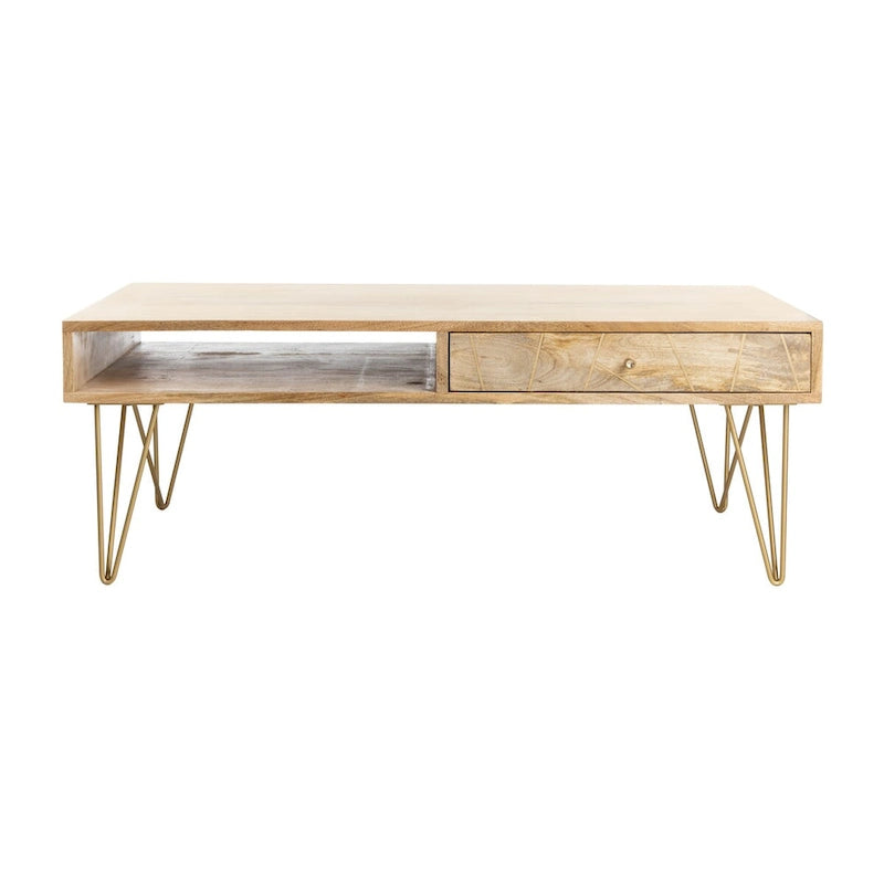 1-Drawer 1-Shelf Living Room Coffee Table - 43 W x 21.6 L x 16 H - 43Wx22Dx16H