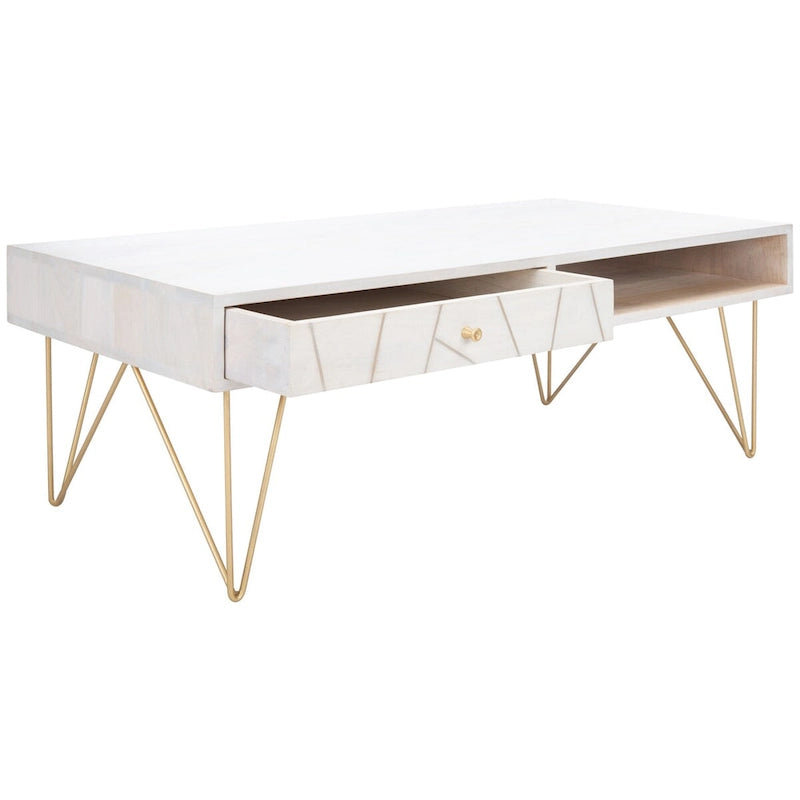 1-Drawer 1-Shelf Living Room Coffee Table - 43 W x 21.6 L x 16 H - 43Wx22Dx16H