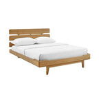 Letto matrimoniale con piattaforma, color caramello