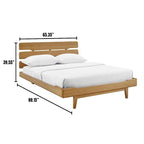 Letto matrimoniale con piattaforma, color caramello