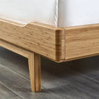 Letto matrimoniale con piattaforma, color caramello