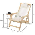 Jiallo Romantic Collection Canvas Sling Chair with Cup and Wine Holder and Ottoman (Set of 4)