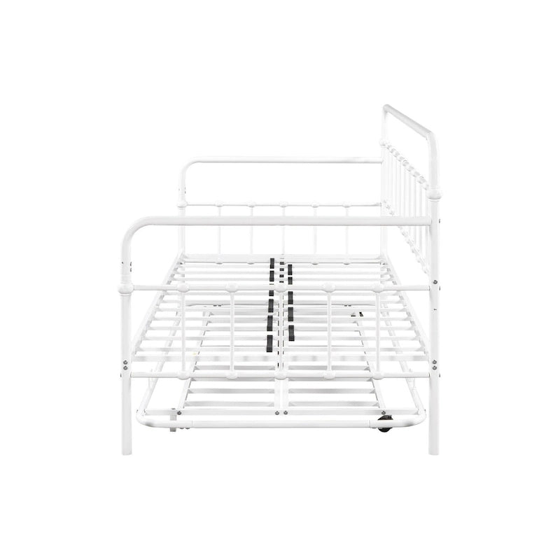 Tagesbett mit Metallgestell und Ausziehbett