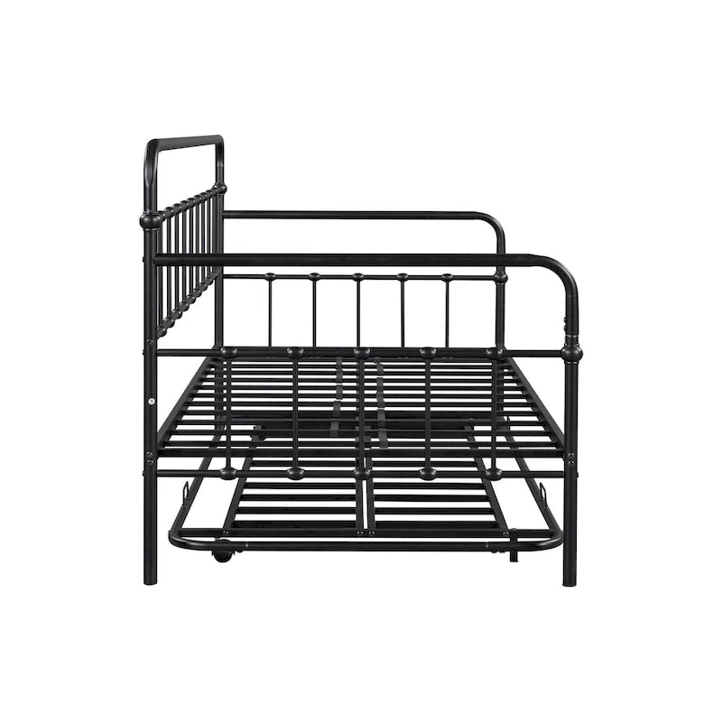 Tagesbett mit Metallgestell und Ausziehbett