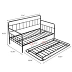 Tagesbett mit Metallgestell und Ausziehbett