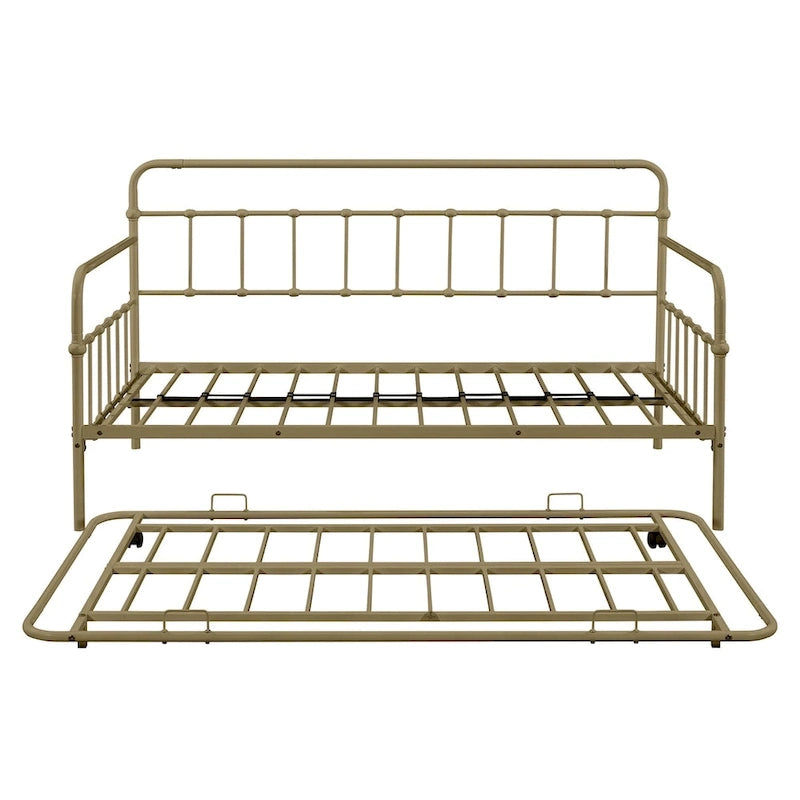 Tagesbett mit Metallgestell und Ausziehbett