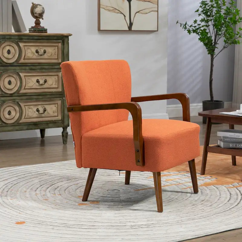 Moderne Stühle im Wohnzimmer, Sessel mit Holzgestell