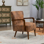 Sedie moderne in soggiorno, poltrone con struttura in legno