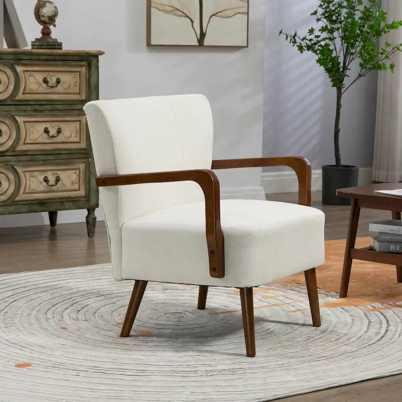 Sedie moderne in soggiorno, poltrone con struttura in legno