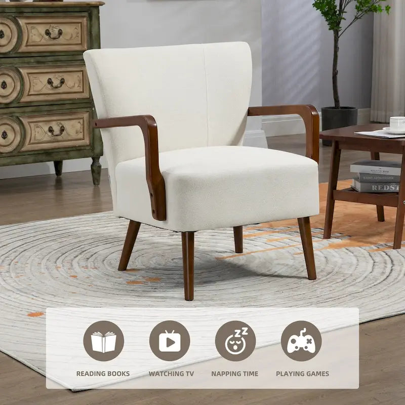 Sedie moderne in soggiorno, poltrone con struttura in legno
