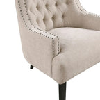Poltrona Accent Moderna Tradizionale, Rivestimento in ciniglia, Capitonnè, Legno massello 1 pz Mobili da soggiorno