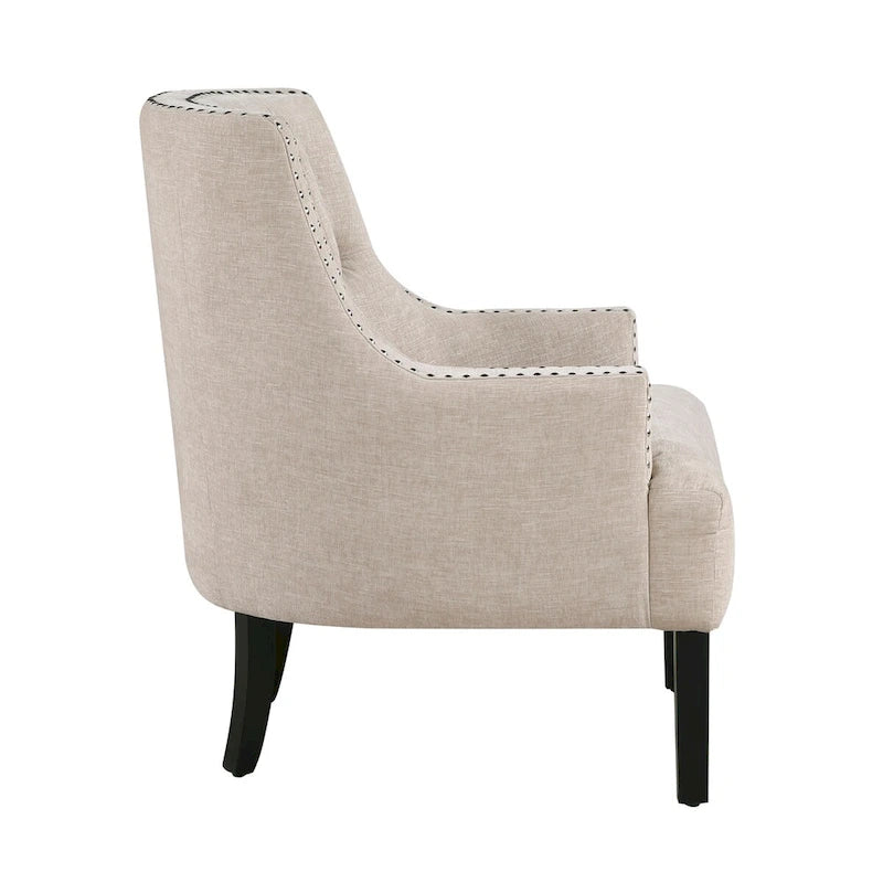 Poltrona Accent Moderna Tradizionale, Rivestimento in ciniglia, Capitonnè, Legno massello 1 pz Mobili da soggiorno