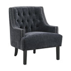 Poltrona Accent Moderna Tradizionale, Rivestimento in ciniglia, Capitonnè, Legno massello 1 pz Mobili da soggiorno