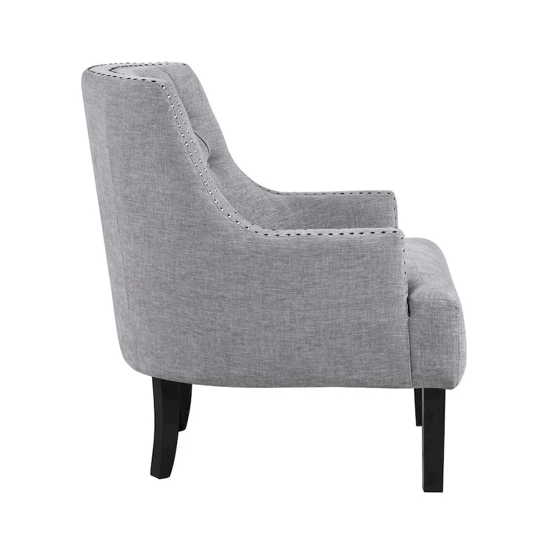 Poltrona Accent Moderna Tradizionale, Rivestimento in ciniglia, Capitonnè, Legno massello 1 pz Mobili da soggiorno