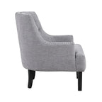 Poltrona Accent Moderna Tradizionale, Rivestimento in ciniglia, Capitonnè, Legno massello 1 pz Mobili da soggiorno