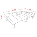 Corduroy Fabric Wooden Legs Convertible Sofa Bed