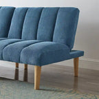 Corduroy Fabric Wooden Legs Convertible Sofa Bed