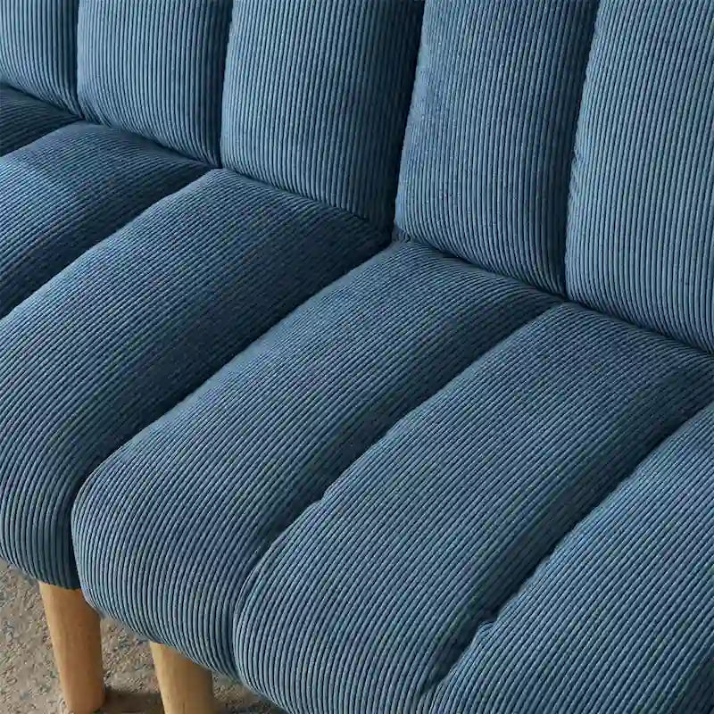 Corduroy Fabric Wooden Legs Convertible Sofa Bed