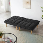 Corduroy Fabric Wooden Legs Convertible Sofa Bed
