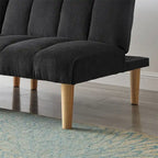 Corduroy Fabric Wooden Legs Convertible Sofa Bed