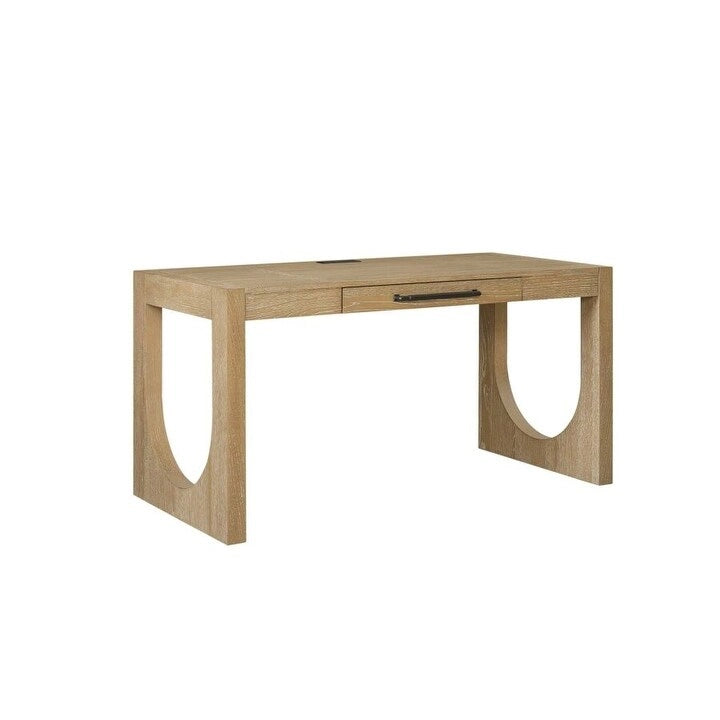 Scrivania moderna in legno, scrivania da ufficio, scrivania con contenitore, tavolo da scrittura, marrone chiaro