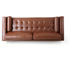 Bequemes 3-Sitzer-Sofa aus PU mit Holzbeinen für das Wohnzimmer