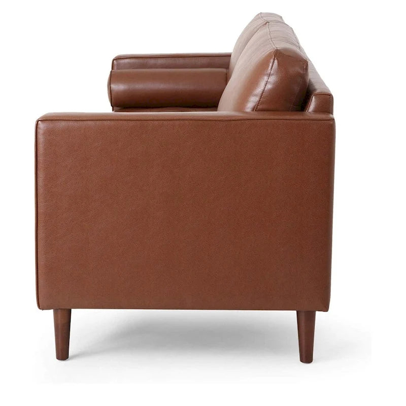 Bequemes 3-Sitzer-Sofa aus PU mit Holzbeinen für das Wohnzimmer