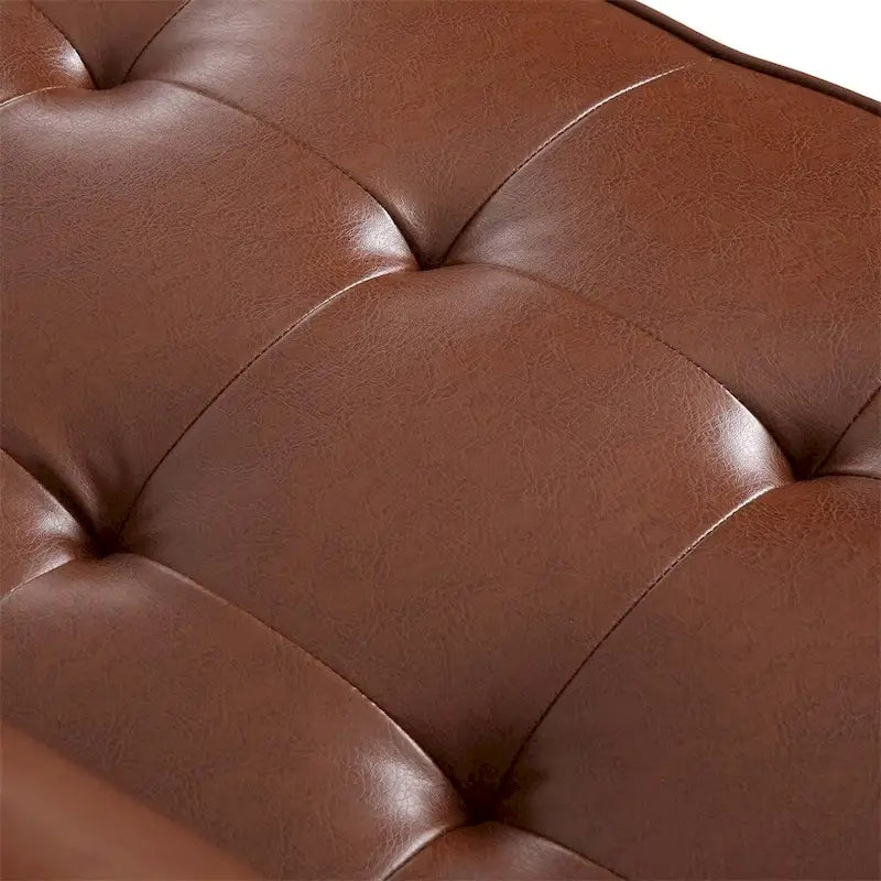 Bequemes 3-Sitzer-Sofa aus PU mit Holzbeinen für das Wohnzimmer