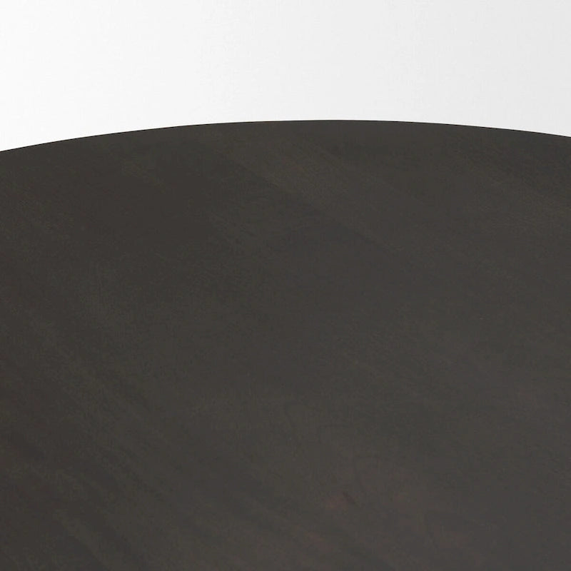 60 Round Textured Espresso Wood w/ Geometrical Base Dining Table - 60.0L x 60.0W x 30.0H