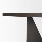 60 Round Textured Espresso Wood w/ Geometrical Base Dining Table - 60.0L x 60.0W x 30.0H