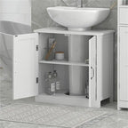 Mobiletto sottopiano da bagno in legno con ripiano regolabile (senza lavabo)