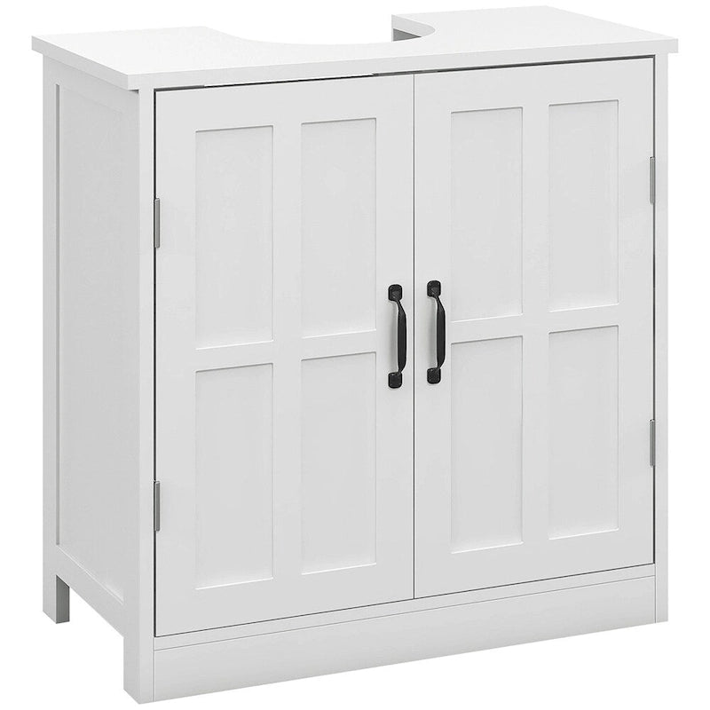 Mobiletto sottopiano da bagno in legno con ripiano regolabile (senza lavabo)